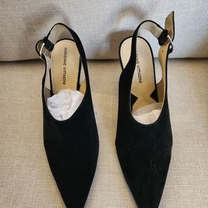 Adrienne Vittadini Black Kid Suede Shoes